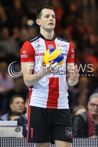  11.03.2016 RZESZOW<br />SIATKOWKA PLUSLIGA 2015/2016 MEN VOLLEYBALL POLAND POLISH PLUS LIGA LEAGUE SEASON 2015/2016<br />MECZ ASSECO RESOVIA RZESZOW - CERRAD CZARNI RADOM<br />N/Z BARTOSZ KUREK SYLWETKA <br /> 