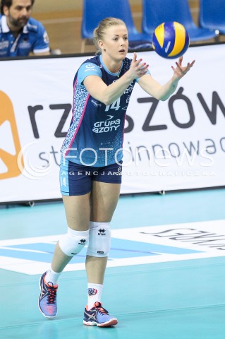  12.03.2016 RZESZOW<br />SIATKOWKA ORLEN LIGA 2015/2016 WOMEN VOLLEYBALL POLAND POLISH ORLENLIGA LEAGUE SEASON 2015/2016<br />MECZ DEVELOPRES SKYRES RZESZOW - CHEMIK POLICE<br />N/Z JOANNA WOLOSZ SYLWETKA <br /> 