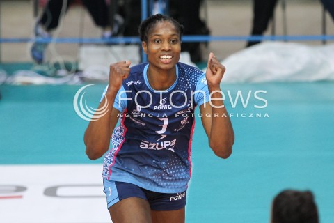  12.03.2016 RZESZOW<br />SIATKOWKA ORLEN LIGA 2015/2016 WOMEN VOLLEYBALL POLAND POLISH ORLENLIGA LEAGUE SEASON 2015/2016<br />MECZ DEVELOPRES SKYRES RZESZOW - CHEMIK POLICE<br />N/Z MADELAYNNE MONTANO SYLWETKA RADOSC EMOCJE <br /> 