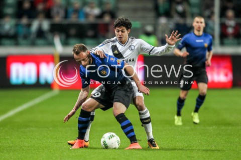 16.03.2016 WARSZAWA PILKA NOZNA <br />FOOTBALL PUCHAR POLSKI STADION LEGII<br />MECZ LEGIA WARSZAWA - ZAWISZA BYDGOSZCZ<br />N/Z GUILHERME BLAZO IGUMANOVIC<br /> 