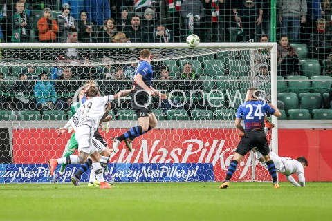  16.03.2016 WARSZAWA PILKA NOZNA <br />FOOTBALL PUCHAR POLSKI STADION LEGII<br />MECZ LEGIA WARSZAWA - ZAWISZA BYDGOSZCZ<br />N/Z STRZAL NA BRAMKE LEGII<br /> 