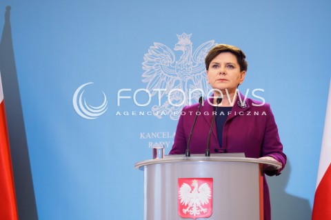  22.03.2016 WARSZAWA<br /> POSIEDZENIE RZADOWEGO CENTRUM BEZPIECZENSTWA W SPRAWIE ZAMACHOW W BRUKSELI<br />OSWIADCZENIE DLA MEDIOW<br />N/Z PREMIER BEATA SZYDLO<br /> 