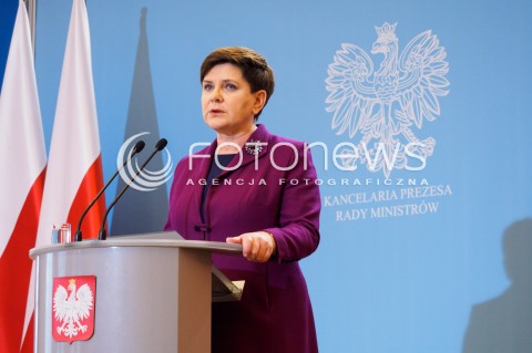  22.03.2016 WARSZAWA<br /> POSIEDZENIE RZADOWEGO CENTRUM BEZPIECZENSTWA W SPRAWIE ZAMACHOW W BRUKSELI<br />OSWIADCZENIE DLA MEDIOW<br />N/Z PREMIER BEATA SZYDLO<br /> 