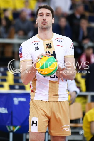  24.03.2016 LODZ POLAND<br />
SIATKOWKA LIGA MISTRZOW MEN CEV VOLLEYBALL CHAMPIONS LEAGUE 2015/2016<br />
MATCH PGE SKRA BELCHATOW - ZENIT KAZAN<br />
N/Z GROMADOWSKI MARCEL SYLWETKA<br />
 