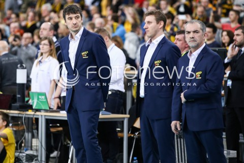  24.03.2016 LODZ POLAND<br />
SIATKOWKA LIGA MISTRZOW MEN CEV VOLLEYBALL CHAMPIONS LEAGUE 2015/2016<br />
MATCH PGE SKRA BELCHATOW - ZENIT KAZAN<br />
N/Z TRENER ANGEL MIGUEL FERNANDEZ FALASCA FABIO SORTI LUCARZ WOJCIECH<br />
 