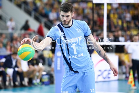  24.03.2016 LODZ POLAND<br />
SIATKOWKA LIGA MISTRZOW MEN CEV VOLLEYBALL CHAMPIONS LEAGUE 2015/2016<br />
MATCH PGE SKRA BELCHATOW - ZENIT KAZAN<br />
N/Z JOHN MATTHEW ANDERSON SYLWETKA<br />
 