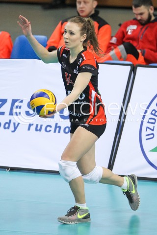  24.03.2016 RZESZOW<br />SIATKOWKA ORLEN LIGA 2015/2016 WOMEN VOLLEYBALL POLAND POLISH ORLENLIGA LEAGUE SEASON 2015/2016<br />MECZ O 9. MIEJSCE<br />MECZ DEVELOPRES SKYRES RZESZOW - KS PALAC BYDGOSZCZ <br />N/Z MARLENA PLESNIEROWICZ SYLWETKA <br /> 
