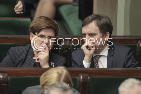  31.03.2016 WARSZAWA SEJM<br />POSIEDZENIE SEJMU RP<br />N/Z PREMIER BEATA SZYDLO ZBIGNIEW ZIOBRO<br /> 