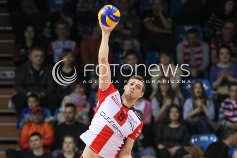  31.03.2016 RZESZOW<br />SIATKOWKA PLUSLIGA 2015/2016 MEN VOLLEYBALL POLAND POLISH PLUS LIGA LEAGUE SEASON 2015/2016<br />MECZ ASSECO RESOVIA RZESZOW - MKS BEDZIN <br />N/Z DMYTRO PASHYTSKYY ( PASZYCKI ) SYLWETKA ZAGRYWKA<br /> 