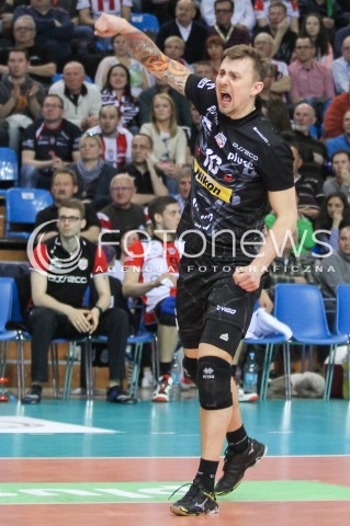  31.03.2016 RZESZOW<br />SIATKOWKA PLUSLIGA 2015/2016 MEN VOLLEYBALL POLAND POLISH PLUS LIGA LEAGUE SEASON 2015/2016<br />MECZ ASSECO RESOVIA RZESZOW - MKS BEDZIN <br />N/Z KRZYSZTOF IGNACZAK RADOSC EMOCJE SYLWETKA <br /> 