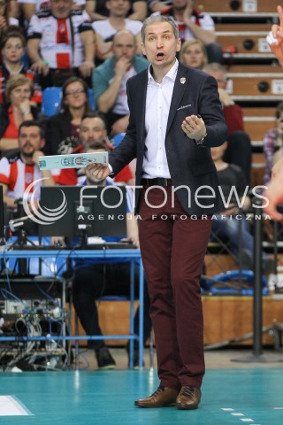  31.03.2016 RZESZOW<br />SIATKOWKA PLUSLIGA 2015/2016 MEN VOLLEYBALL POLAND POLISH PLUS LIGA LEAGUE SEASON 2015/2016<br />MECZ ASSECO RESOVIA RZESZOW - MKS BEDZIN <br />N/Z ANDRZEJ KOWAL - I TRENER ( HEAD COACH ) SYLWETKA <br /> 