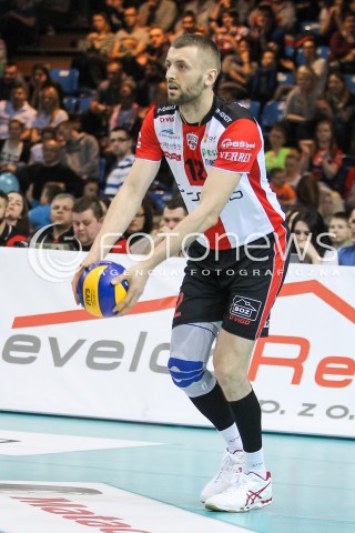  31.03.2016 RZESZOW<br />SIATKOWKA PLUSLIGA 2015/2016 MEN VOLLEYBALL POLAND POLISH PLUS LIGA LEAGUE SEASON 2015/2016<br />MECZ ASSECO RESOVIA RZESZOW - MKS BEDZIN <br />N/Z LUKASZ PERLOWSKI SYLWETKA <br /> 