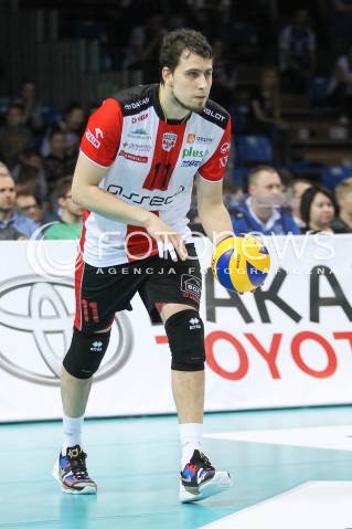  31.03.2016 RZESZOW<br />SIATKOWKA PLUSLIGA 2015/2016 MEN VOLLEYBALL POLAND POLISH PLUS LIGA LEAGUE SEASON 2015/2016<br />MECZ ASSECO RESOVIA RZESZOW - MKS BEDZIN <br />N/Z FABIAN DRZYZGA SYLWETKA <br /> 
