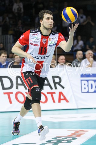  31.03.2016 RZESZOW<br />SIATKOWKA PLUSLIGA 2015/2016 MEN VOLLEYBALL POLAND POLISH PLUS LIGA LEAGUE SEASON 2015/2016<br />MECZ ASSECO RESOVIA RZESZOW - MKS BEDZIN <br />N/Z FABIAN DRZYZGA SYLWETKA <br /> 