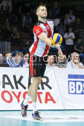  31.03.2016 RZESZOW<br />SIATKOWKA PLUSLIGA 2015/2016 MEN VOLLEYBALL POLAND POLISH PLUS LIGA LEAGUE SEASON 2015/2016<br />MECZ ASSECO RESOVIA RZESZOW - MKS BEDZIN <br />N/Z BARTOSZ KUREK SYLWETKA <br /> 