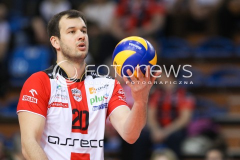  31.03.2016 RZESZOW<br />SIATKOWKA PLUSLIGA 2015/2016 MEN VOLLEYBALL POLAND POLISH PLUS LIGA LEAGUE SEASON 2015/2016<br />MECZ ASSECO RESOVIA RZESZOW - MKS BEDZIN <br />N/Z DOMINIK WITCZAK SYLWETKA <br /> 