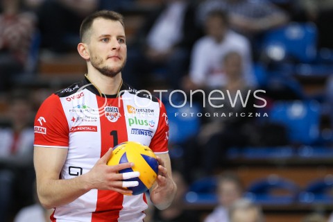  31.03.2016 RZESZOW<br />SIATKOWKA PLUSLIGA 2015/2016 MEN VOLLEYBALL POLAND POLISH PLUS LIGA LEAGUE SEASON 2015/2016<br />MECZ ASSECO RESOVIA RZESZOW - MKS BEDZIN <br />N/Z BARTOSZ KUREK SYLWETKA <br /> 