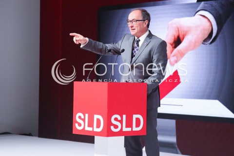  02.04.2016 LODZ<br />
SAMORZADOWY KONGRES SOJUSZU LEWICY DEMOKRATYCZNEJ W LODZI<br />
N/Z WLODZIMIERZ CZARZASTY SYLWETKA<br />
 