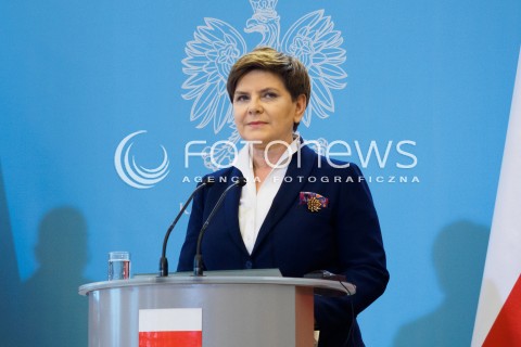 08.04.2016 WARSZAWA<br /> MIEDZYRZADOWE KONSULTACJE POLSKO-CZESKIE<br /> KONFERENCJA PO SPOTKANIACH PREMIEROW<br /> N/Z PREMIER RP BEATA SZYDLO<br />  