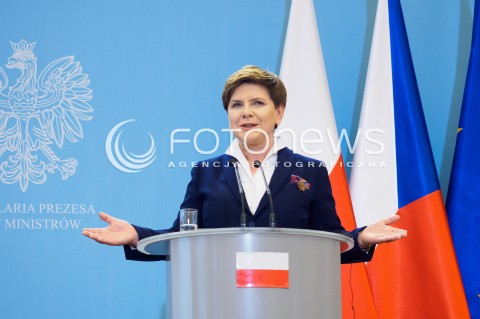  08.04.2016 WARSZAWA<br /> MIEDZYRZADOWE KONSULTACJE POLSKO-CZESKIE<br /> KONFERENCJA PO SPOTKANIACH PREMIEROW<br /> N/Z PREMIER RP BEATA SZYDLO<br />  