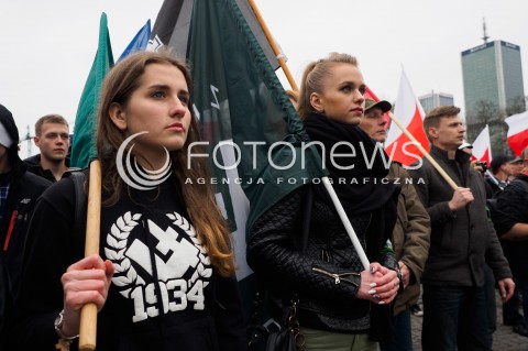 10.04.2016 WARSZAWA <br /> ANTY IMIGRACYJNA MANIFESTACJA SRODOWISK NARODOWYCH <br /> N/Z UCZESTNICY<br />  