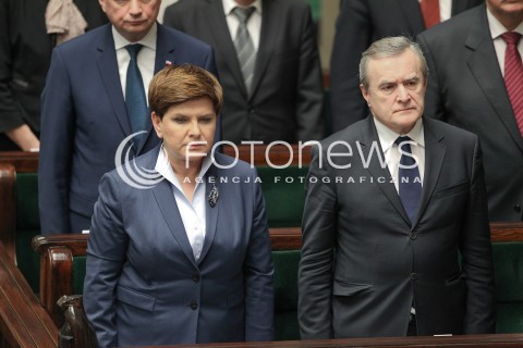 13.04.2016 WARSZAWA SEJM<br />POSIEDZENIE SEJMU RP<br />N/Z PIOTR GLINSKI PREMIER BEATA SZYDLO<br /> 