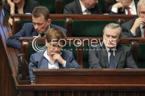  13.04.2016 WARSZAWA SEJM<br />POSIEDZENIE SEJMU RP<br />N/Z PIOTR GLINSKI PREMIER BEATA SZYDLO<br /> 