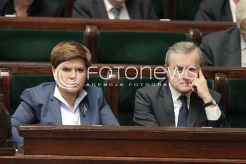  13.04.2016 WARSZAWA SEJM<br />POSIEDZENIE SEJMU RP<br />N/Z PIOTR GLINSKI PREMIER BEATA SZYDLO<br /> 