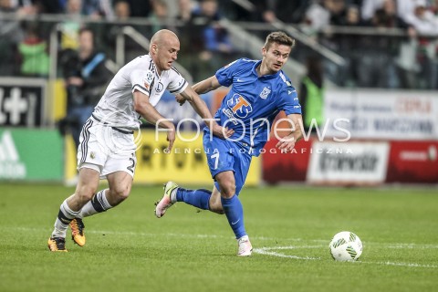  15.04.2016 WARSZAWA PILKA NOZNA <br />FOOTBALL EKSTRAKLASA STADION LEGII<br />MECZ LEGIA WARSZAWA - LECH POZNAN<br />N/Z MICHAL PAZDAN KAROL LINETTY<br /> 