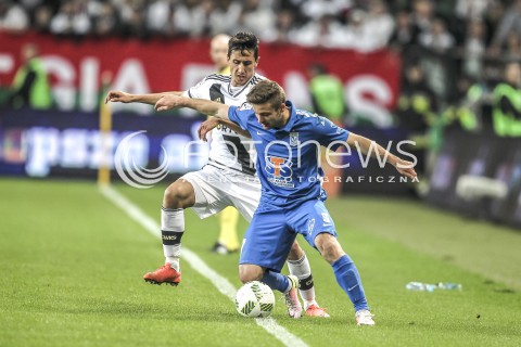  15.04.2016 WARSZAWA PILKA NOZNA <br />FOOTBALL EKSTRAKLASA STADION LEGII<br />MECZ LEGIA WARSZAWA - LECH POZNAN<br />N/Z MIHAIL ALEKSANDROV KAROL LINETTY<br /> 