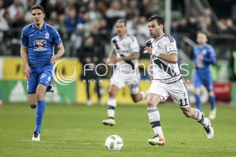  15.04.2016 WARSZAWA PILKA NOZNA <br />FOOTBALL EKSTRAKLASA STADION LEGII<br />MECZ LEGIA WARSZAWA - LECH POZNAN<br />N/Z NEMANJA NIKOLIC<br /> 