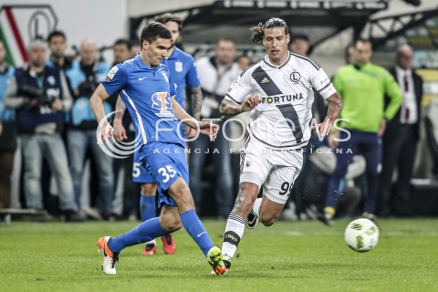  15.04.2016 WARSZAWA PILKA NOZNA <br />FOOTBALL EKSTRAKLASA STADION LEGII<br />MECZ LEGIA WARSZAWA - LECH POZNAN<br />N/Z MARCIN KAMINSKI ALEKSANDAR PRIJOVIC<br /> 