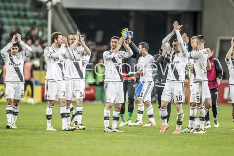 15.04.2016 WARSZAWA PILKA NOZNA <br />FOOTBALL EKSTRAKLASA STADION LEGII<br />MECZ LEGIA WARSZAWA - LECH POZNAN<br />N/Z RADOSC LEGII WYGRANA ZWYCIESTWO<br /> 