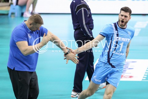  16.04.2016 KRAKOW <br />SIATKOWKA MEZCZYZN LIGA MISTRZOW FINAL FOUR 2016 CHAMPIONS LEAGUE <br />2016 CEV DenizBank Volleyball Men Champions League Final Four season 2015/2016<br />MECZ POLFINALOWY Semifinal match <br />MECZ ASSECO RESOVIA RZESZOW - ZENIT KAZAN <br />N/Z VLADIMIR ALEKNO - I TRENER ( HEAD COACH ) MATTHEW ANDERSON RADOSC EMOCJE <br /> 