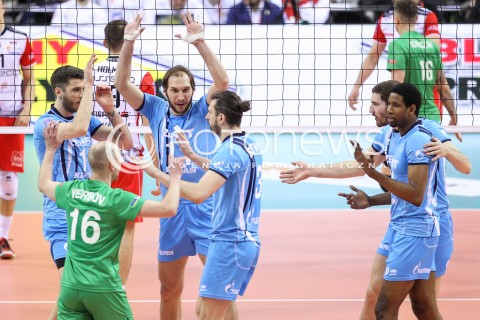  16.04.2016 KRAKOW <br />SIATKOWKA MEZCZYZN LIGA MISTRZOW FINAL FOUR 2016 CHAMPIONS LEAGUE <br />2016 CEV DenizBank Volleyball Men Champions League Final Four season 2015/2016<br />MECZ POLFINALOWY Semifinal match <br />MECZ ASSECO RESOVIA RZESZOW - ZENIT KAZAN <br />N/Z WILFREDO LEON VENERO ANDREY ASHCHEV ALEXANDER BUTKO RADOSC EMOCJE <br /> 