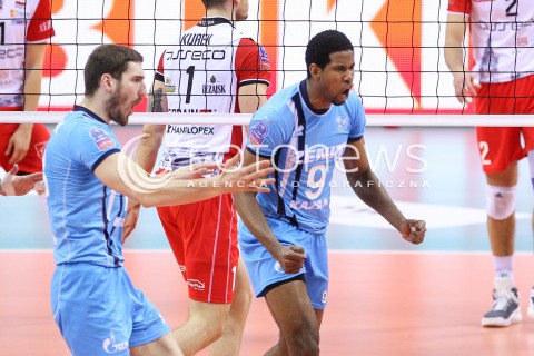  16.04.2016 KRAKOW <br />SIATKOWKA MEZCZYZN LIGA MISTRZOW FINAL FOUR 2016 CHAMPIONS LEAGUE <br />2016 CEV DenizBank Volleyball Men Champions League Final Four season 2015/2016<br />MECZ POLFINALOWY Semifinal match <br />MECZ ASSECO RESOVIA RZESZOW - ZENIT KAZAN <br />N/Z WILFREDO LEON VENERO MATTHEW ANDERSON RADOSC EMOCJE <br /> 