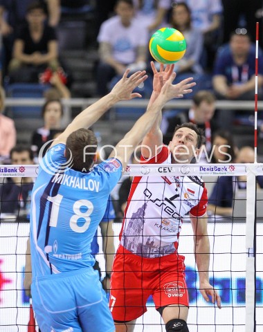  16.04.2016 KRAKOW <br />SIATKOWKA MEZCZYZN LIGA MISTRZOW FINAL FOUR 2016 CHAMPIONS LEAGUE <br />2016 CEV DenizBank Volleyball Men Champions League Final Four season 2015/2016<br />MECZ POLFINALOWY Semifinal match <br />MECZ ASSECO RESOVIA RZESZOW - ZENIT KAZAN <br />N/Z OLIEG ACHREM ( ALEH AKHREM ) <br /> 