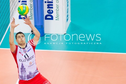  16.04.2016 KRAKOW <br />SIATKOWKA MEZCZYZN LIGA MISTRZOW FINAL FOUR 2016 CHAMPIONS LEAGUE <br />2016 CEV DenizBank Volleyball Men Champions League Final Four season 2015/2016<br />MECZ POLFINALOWY Semifinal match <br />MECZ ASSECO RESOVIA RZESZOW - ZENIT KAZAN <br />N/Z FABIAN DRZYZGA SYLWETKA <br /> 