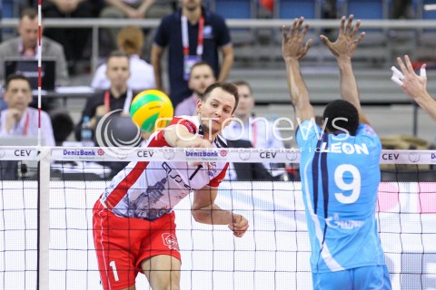  16.04.2016 KRAKOW <br />SIATKOWKA MEZCZYZN LIGA MISTRZOW FINAL FOUR 2016 CHAMPIONS LEAGUE <br />2016 CEV DenizBank Volleyball Men Champions League Final Four season 2015/2016<br />MECZ POLFINALOWY Semifinal match <br />MECZ ASSECO RESOVIA RZESZOW - ZENIT KAZAN <br />N/Z BARTOSZ KUREK WILFREDO LEON VENERO <br /> 
