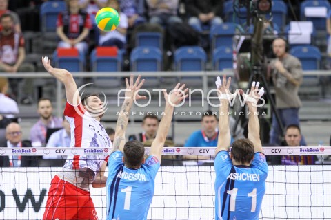  16.04.2016 KRAKOW <br />SIATKOWKA MEZCZYZN LIGA MISTRZOW FINAL FOUR 2016 CHAMPIONS LEAGUE <br />2016 CEV DenizBank Volleyball Men Champions League Final Four season 2015/2016<br />MECZ POLFINALOWY Semifinal match <br />MECZ ASSECO RESOVIA RZESZOW - ZENIT KAZAN <br />N/Z BARTOSZ KUREK <br /> 