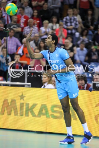  16.04.2016 KRAKOW <br />SIATKOWKA MEZCZYZN LIGA MISTRZOW FINAL FOUR 2016 CHAMPIONS LEAGUE <br />2016 CEV DenizBank Volleyball Men Champions League Final Four season 2015/2016<br />MECZ POLFINALOWY Semifinal match <br />MECZ ASSECO RESOVIA RZESZOW - ZENIT KAZAN <br />N/Z WILFREDO LEON VENERO SYLWETKA <br /> 