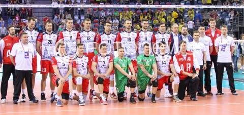  16.04.2016 KRAKOW <br />SIATKOWKA MEZCZYZN LIGA MISTRZOW FINAL FOUR 2016 CHAMPIONS LEAGUE <br />2016 CEV DenizBank Volleyball Men Champions League Final Four season 2015/2016<br />MECZ POLFINALOWY Semifinal match <br />MECZ ASSECO RESOVIA RZESZOW - ZENIT KAZAN <br />N/Z ZDJECIE GRUPOWE SIATKARZY ASSECO RESOVII GROUP PHOTO GRUPOWKA<br /> 