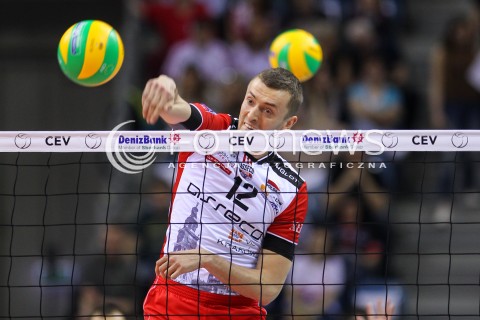  16.04.2016 KRAKOW <br />SIATKOWKA MEZCZYZN LIGA MISTRZOW FINAL FOUR 2016 CHAMPIONS LEAGUE <br />2016 CEV DenizBank Volleyball Men Champions League Final Four season 2015/2016<br />MECZ POLFINALOWY Semifinal match <br />MECZ ASSECO RESOVIA RZESZOW - ZENIT KAZAN <br />N/Z LUKASZ PERLOWSKI SYLWETKA ATAK<br /> 