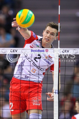  16.04.2016 KRAKOW <br />SIATKOWKA MEZCZYZN LIGA MISTRZOW FINAL FOUR 2016 CHAMPIONS LEAGUE <br />2016 CEV DenizBank Volleyball Men Champions League Final Four season 2015/2016<br />MECZ POLFINALOWY Semifinal match <br />MECZ ASSECO RESOVIA RZESZOW - ZENIT KAZAN <br />N/Z THOMAS JAESCHKE SYLWETKA ATAK<br /> 