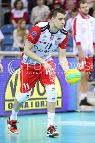  16.04.2016 KRAKOW <br />SIATKOWKA MEZCZYZN LIGA MISTRZOW FINAL FOUR 2016 CHAMPIONS LEAGUE <br />2016 CEV DenizBank Volleyball Men Champions League Final Four season 2015/2016<br />MECZ POLFINALOWY Semifinal match <br />MECZ ASSECO RESOVIA RZESZOW - ZENIT KAZAN <br />N/Z FABIAN DRZYZGA SYLWETKA <br /> 