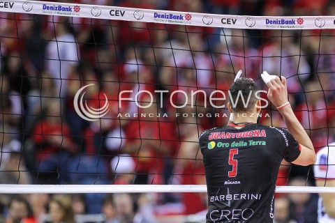  16.04.2016 KRAKOW <br />SIATKOWKA MEZCZYZN LIGA MISTRZOW FINAL FOUR 2016 CHAMPIONS LEAGUE <br />2016 CEV DenizBank Volleyball Men Champions League Final Four season 2015/2016<br />MECZ POLFINALOWY Semifinal match <br />MECZ TRENTINO DIATEC - CUCINE LUBE CIVITANOVA <br />N/Z OSMANY PORTUONDO JUANTORENA SMUTEK PORAZKA PRZEGRANA<br /> 