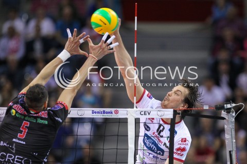  16.04.2016 KRAKOW <br />SIATKOWKA MEZCZYZN LIGA MISTRZOW FINAL FOUR 2016 CHAMPIONS LEAGUE <br />2016 CEV DenizBank Volleyball Men Champions League Final Four season 2015/2016<br />MECZ POLFINALOWY Semifinal match <br />MECZ TRENTINO DIATEC - CUCINE LUBE CIVITANOVA <br />N/Z MITAR TZOURITS <br /> 