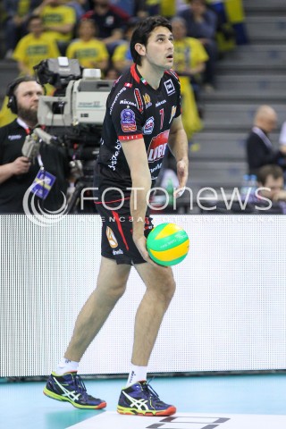  16.04.2016 KRAKOW <br />SIATKOWKA MEZCZYZN LIGA MISTRZOW FINAL FOUR 2016 CHAMPIONS LEAGUE <br />2016 CEV DenizBank Volleyball Men Champions League Final Four season 2015/2016<br />MECZ POLFINALOWY Semifinal match <br />MECZ TRENTINO DIATEC - CUCINE LUBE CIVITANOVA <br />N/Z DRAGAN STANKOVIC SYLWETKA <br /> 