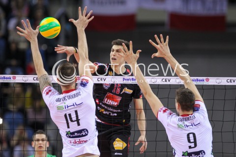  16.04.2016 KRAKOW <br />SIATKOWKA MEZCZYZN LIGA MISTRZOW FINAL FOUR 2016 CHAMPIONS LEAGUE <br />2016 CEV DenizBank Volleyball Men Champions League Final Four season 2015/2016<br />MECZ POLFINALOWY Semifinal match <br />MECZ TRENTINO DIATEC - CUCINE LUBE CIVITANOVA <br />N/Z KLEMEN CEBULJ <br /> 
