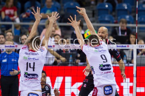  16.04.2016 KRAKOW <br />SIATKOWKA MEZCZYZN LIGA MISTRZOW FINAL FOUR 2016 CHAMPIONS LEAGUE <br />2016 CEV DenizBank Volleyball Men Champions League Final Four season 2015/2016<br />MECZ POLFINALOWY Semifinal match <br />MECZ TRENTINO DIATEC - CUCINE LUBE CIVITANOVA <br />N/Z WILLIAM PRIDDY <br /> 
